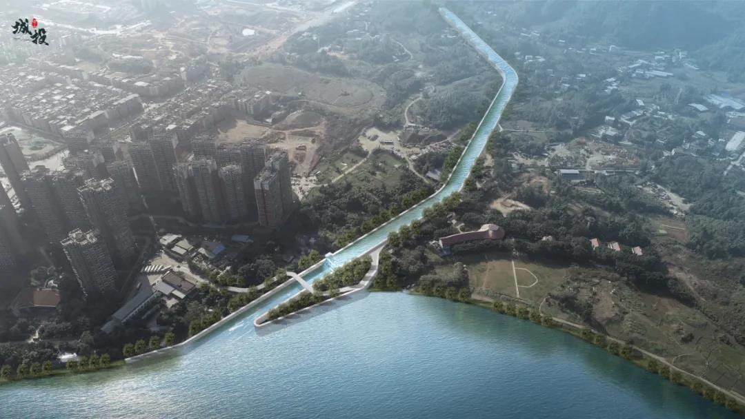 分洪道出口实景效果图
