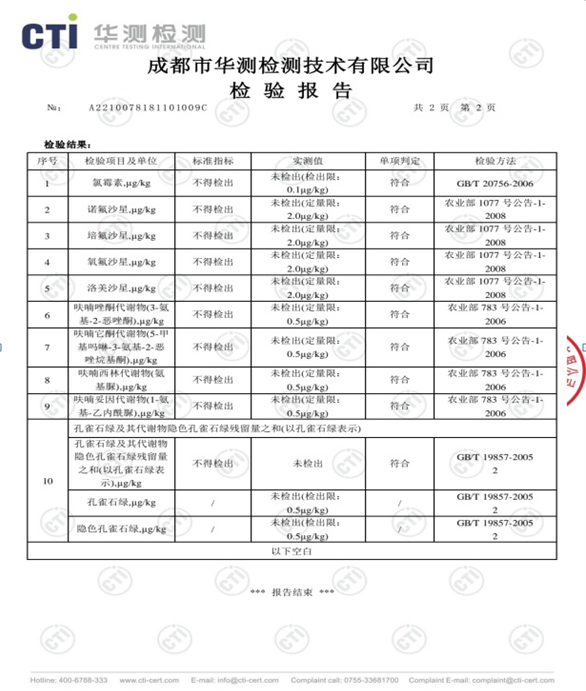 进行了水产品质量检测,随机抽检3个养殖水水样,抽检鱼样品种5种
